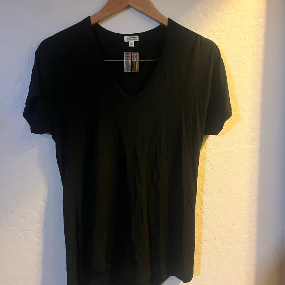 Classic Black V-Neck Women's Top